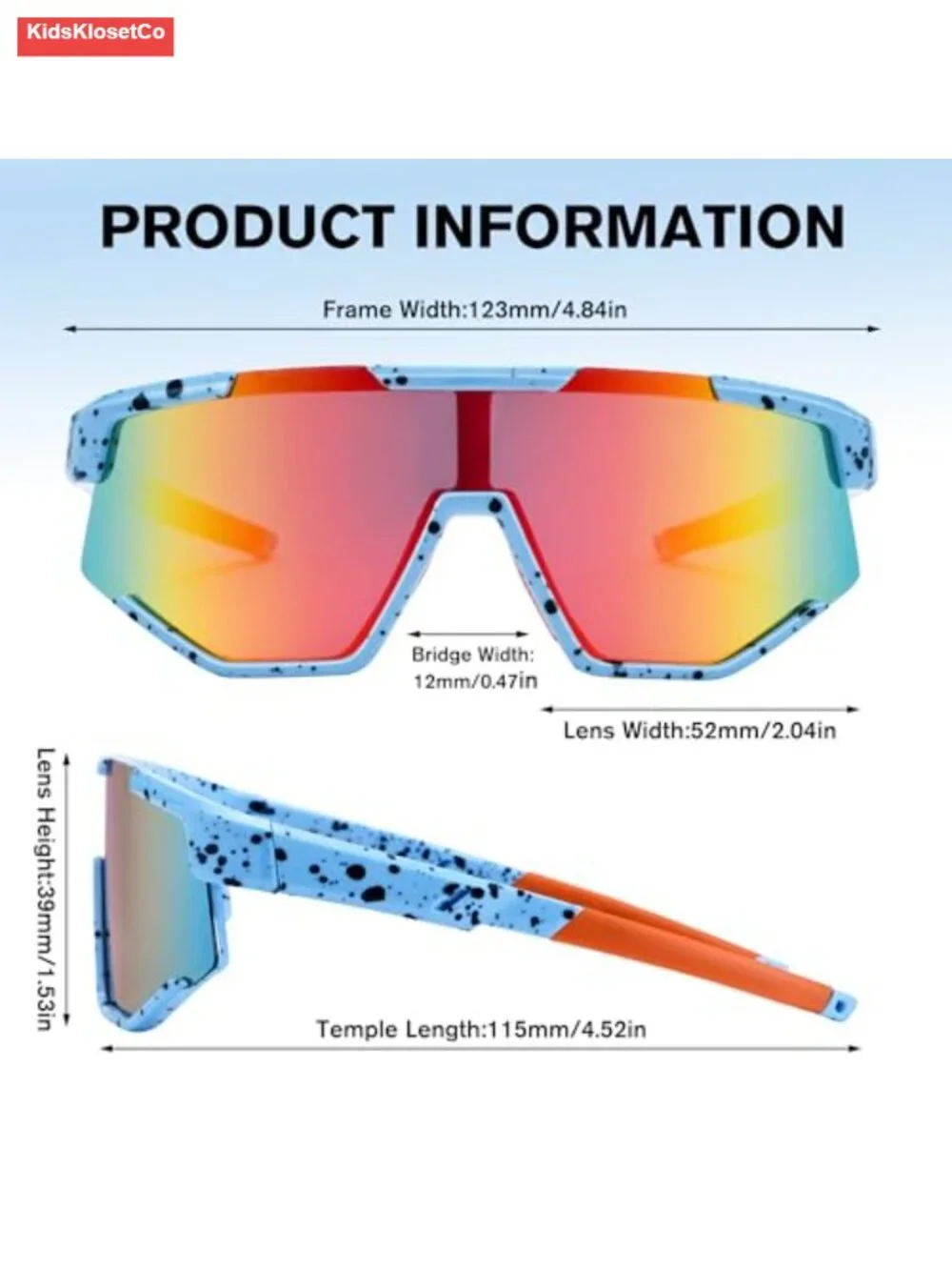 Kids Polarized Sports Sunglasses Unbreakable Youth Baseball Sunglasses